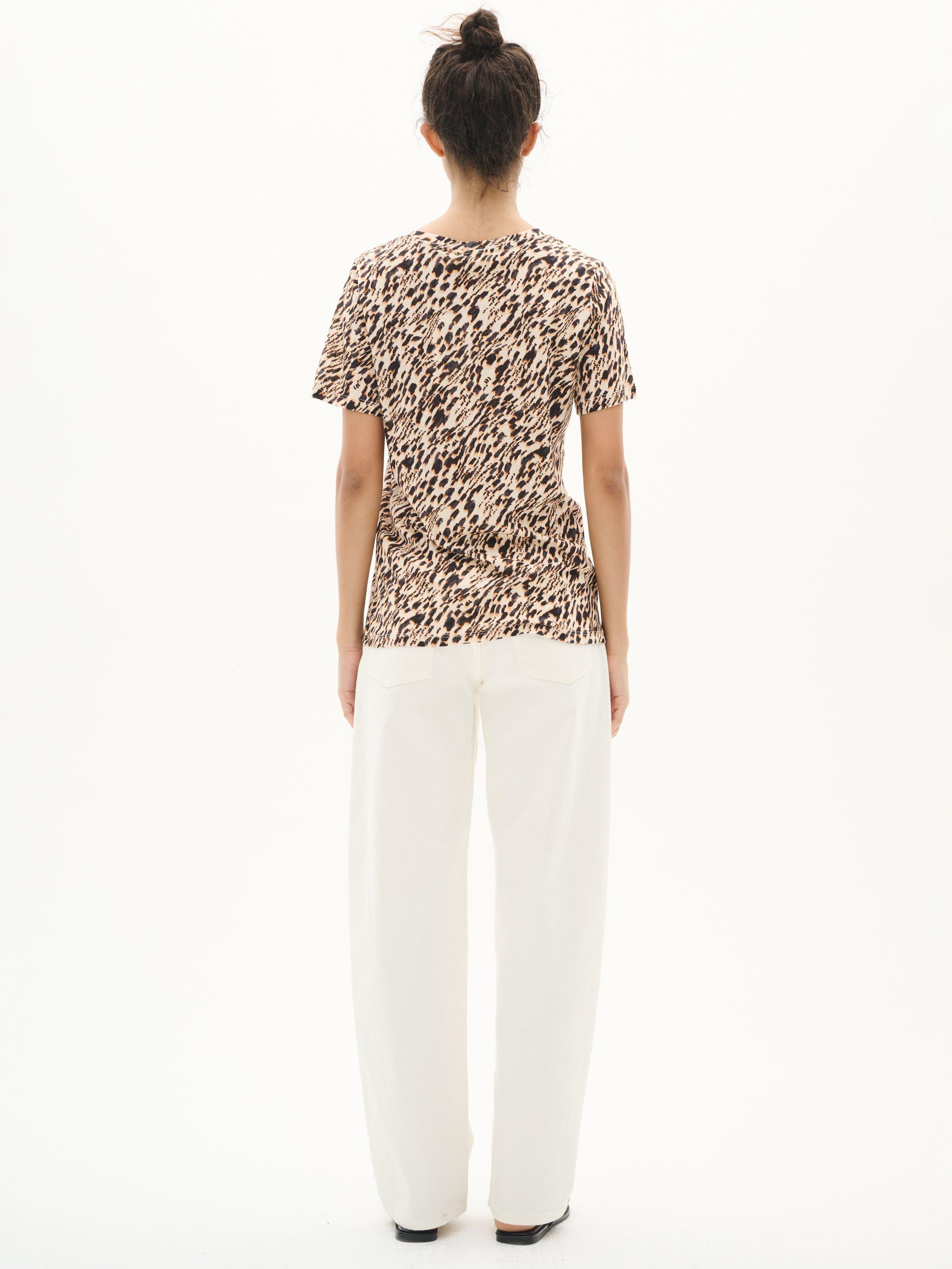Product image 2 of 6, which shows InWear Alma Animal Print Cotton Blend T-Shirt, Multi, XS