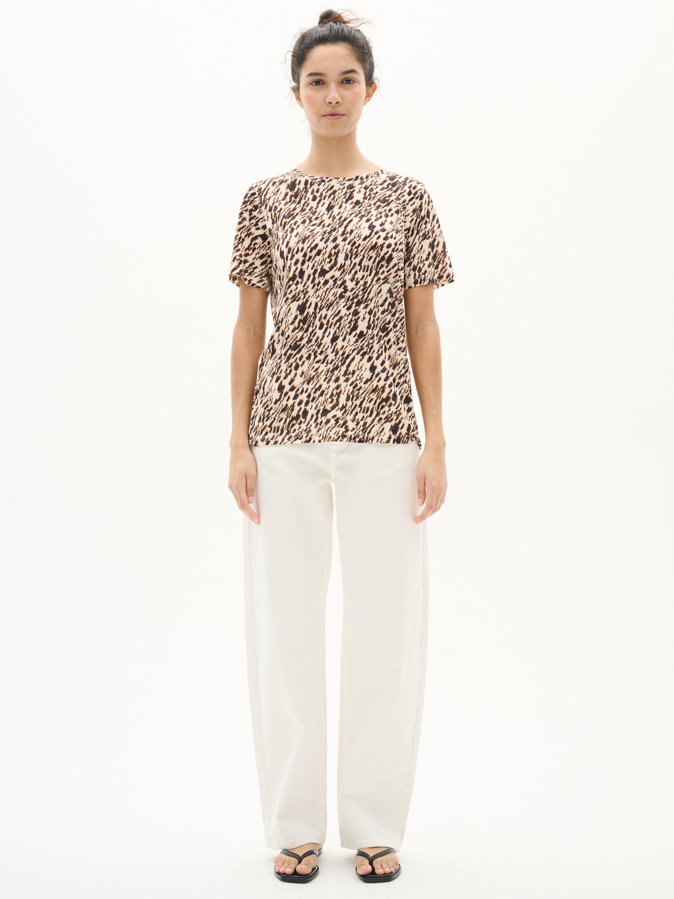 Product image 3 of 6, which shows InWear Alma Animal Print Cotton Blend T-Shirt, Multi, XS