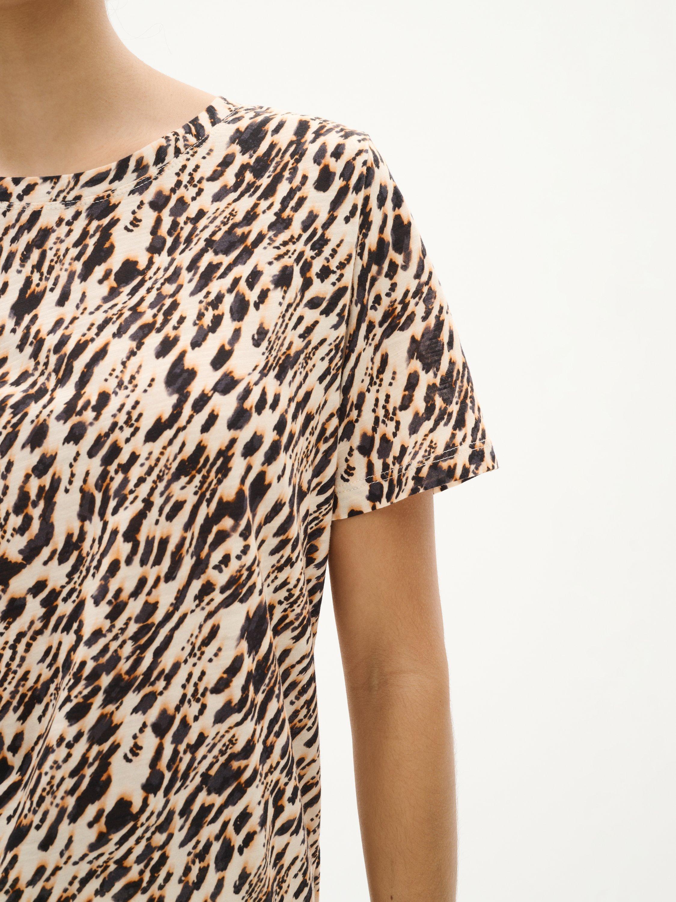 Product image 4 of 6, which shows InWear Alma Animal Print Cotton Blend T-Shirt, Multi, XS