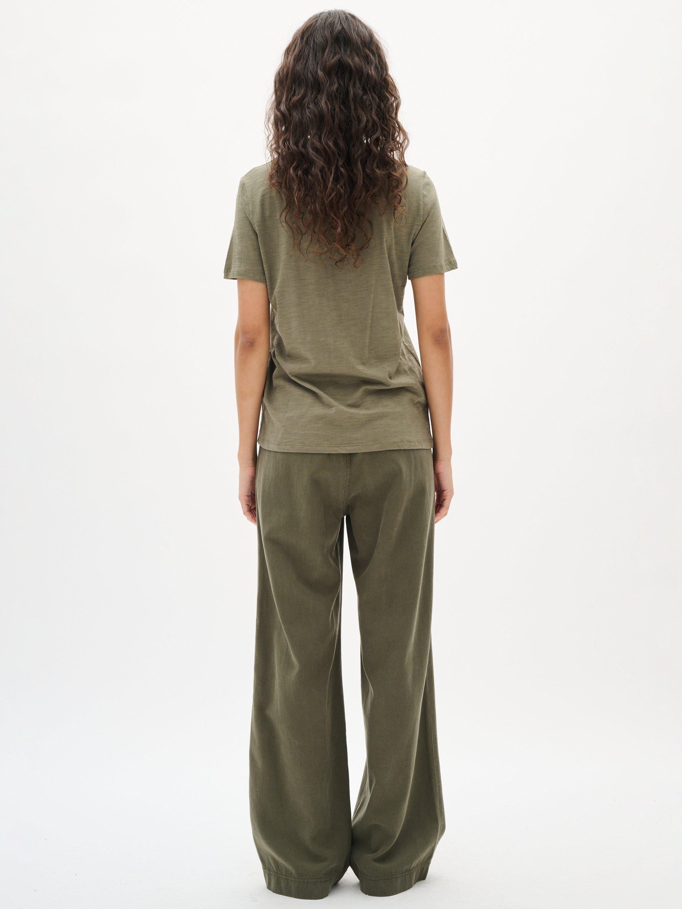 Product image 2 of 6, which shows InWear Alma Plain T-Shirt, Dusty Olive, XS
