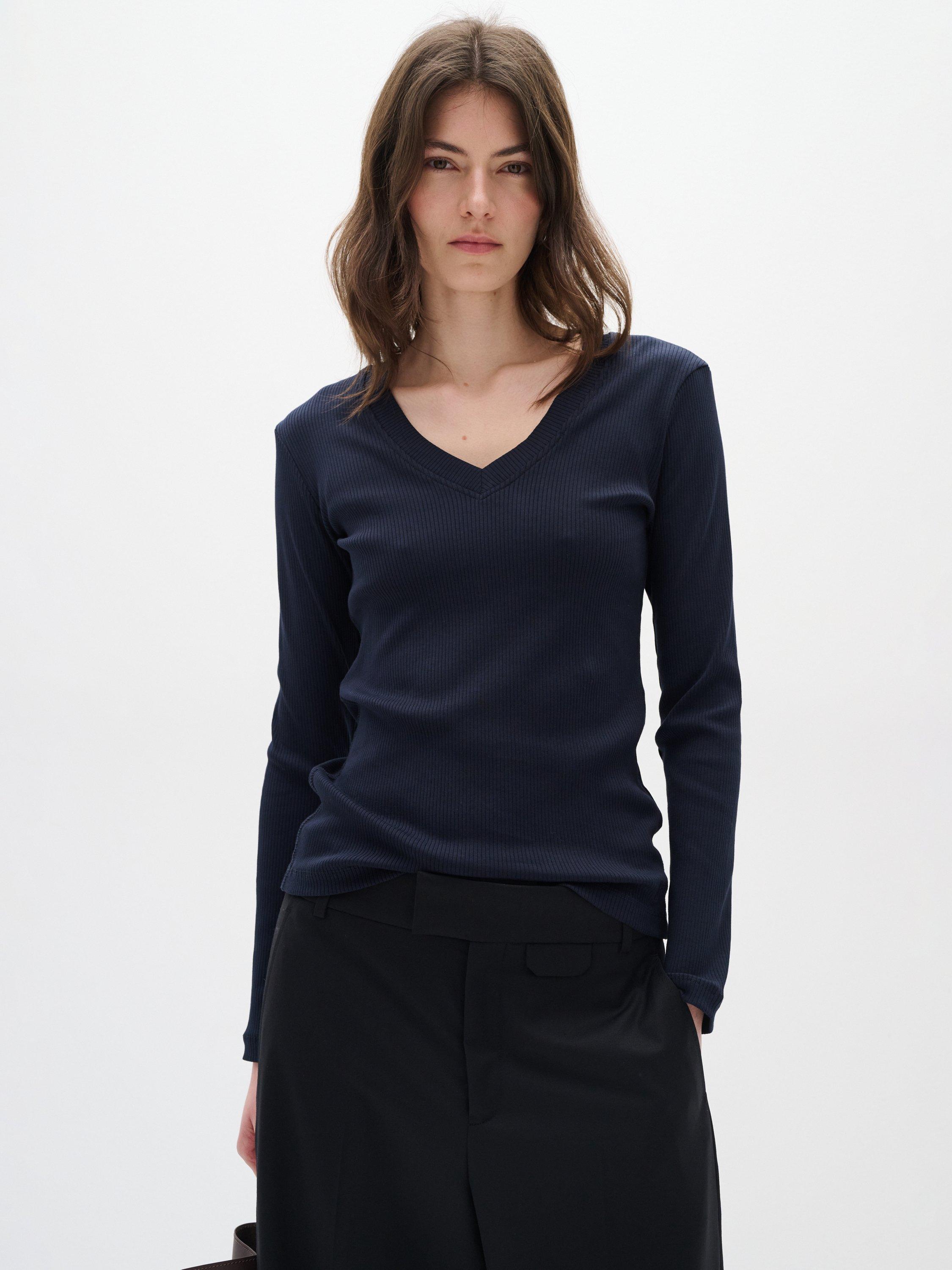 Product image 1 of 5, which shows InWear Dagna Long Sleeve Top, Mid Blue, XS