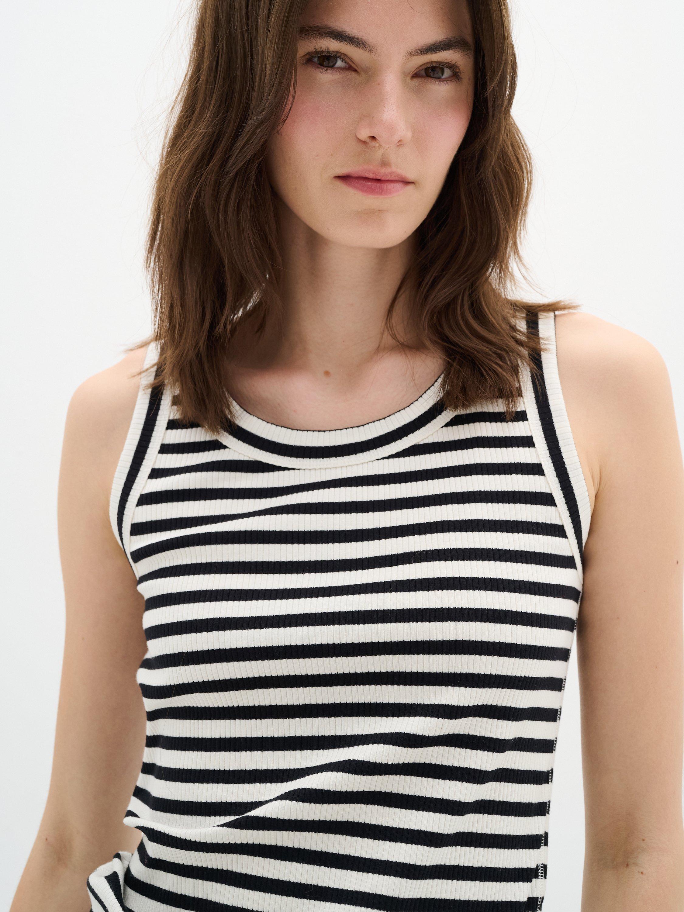 Product image 4 of 6, which shows InWear Dagna Stripe Vest Top, White/Multi, XS
