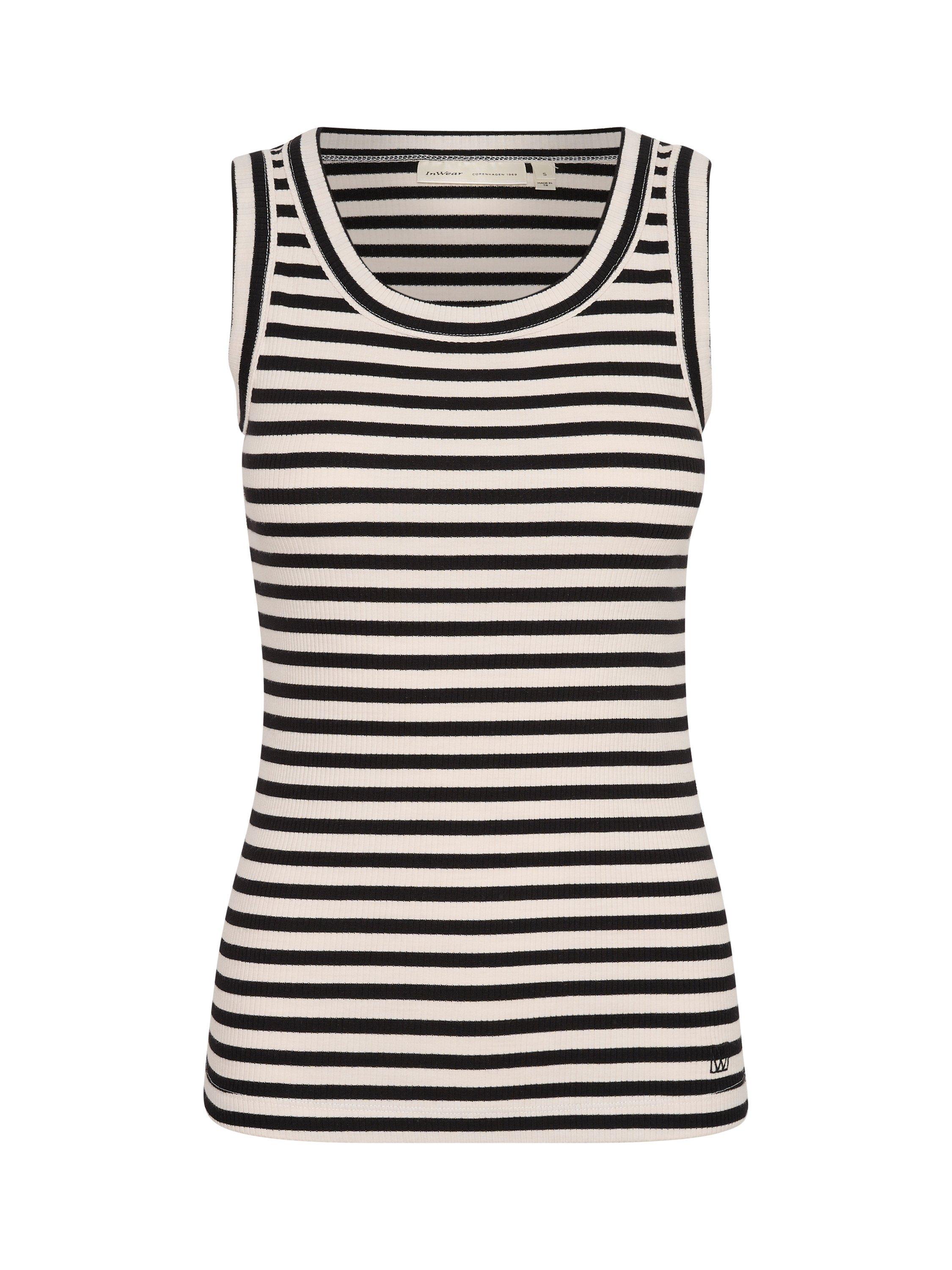 Product image 5 of 6, which shows InWear Dagna Stripe Vest Top, White/Multi, XS