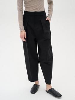 InWear Zella Barrel Leg Cropped Trousers, Black, Black
