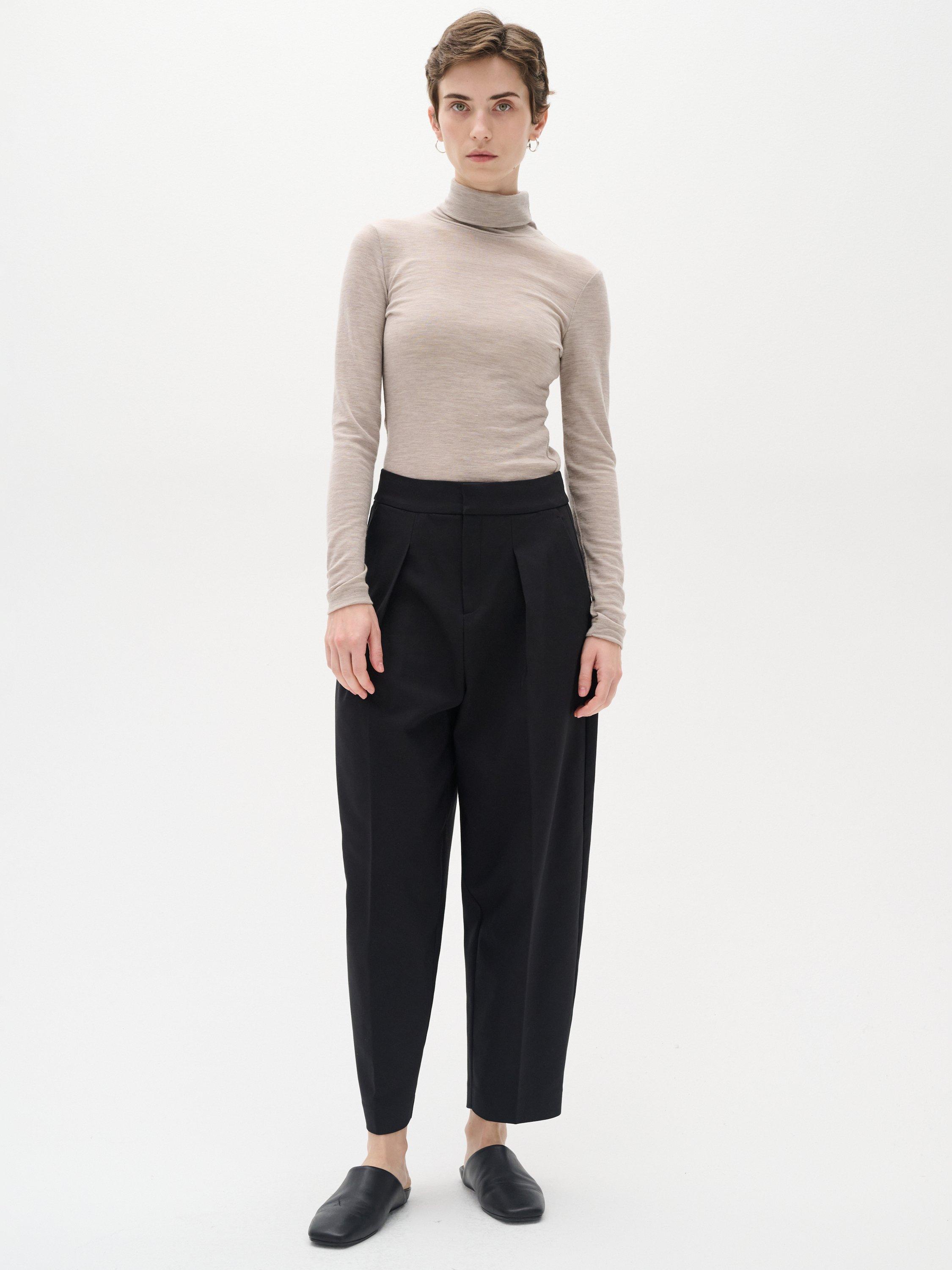 InWear Zella Barrel Leg Cropped Trousers, Black