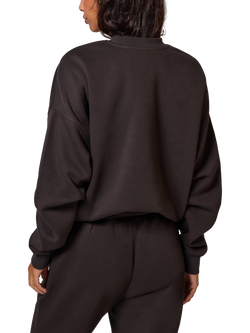 Lovall Logo Oversized Organic Cotton Rich Sweatshirt - view 2, Black Coffee