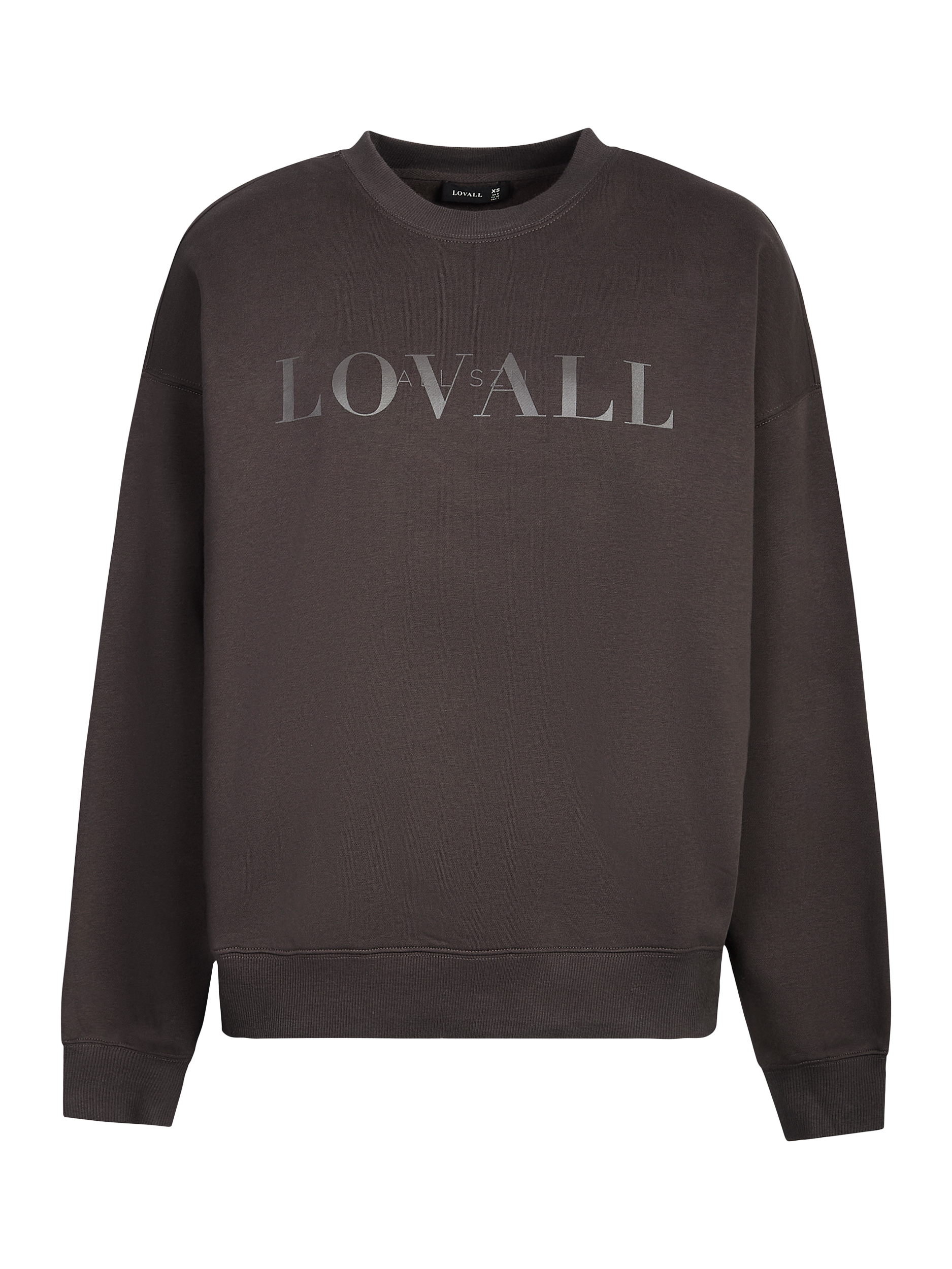 Product image 5 of 5, which shows Lovall Logo Oversized Organic Cotton Rich Sweatshirt, Black Coffee, 6