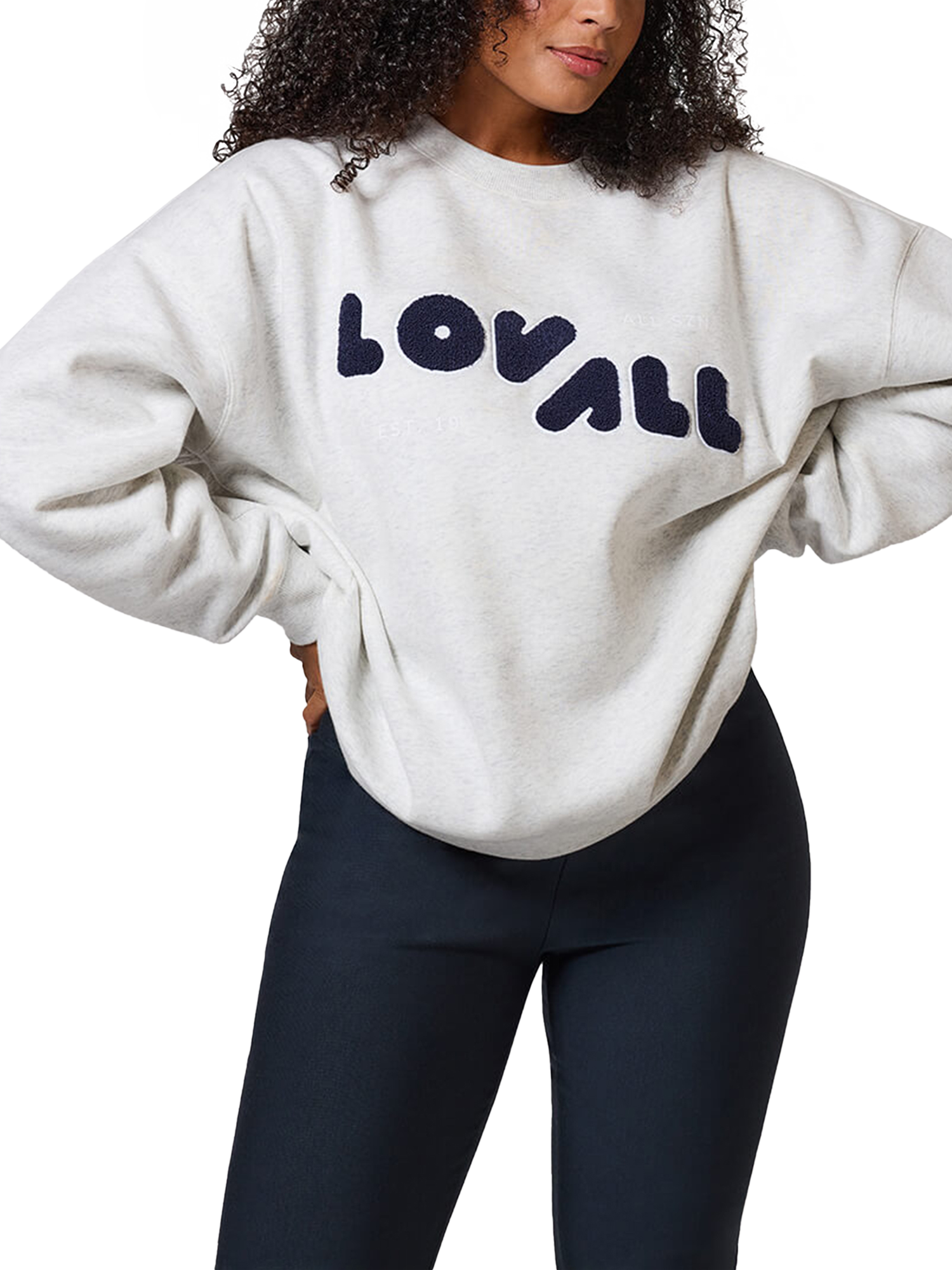 Product image 1 of 5, which shows Lovall Logo Oversized Sweatshirt, Light Grey Marl, 6