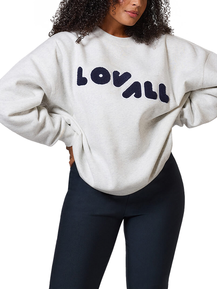 Lovall Logo Oversized Sweatshirt, Light Grey Marl