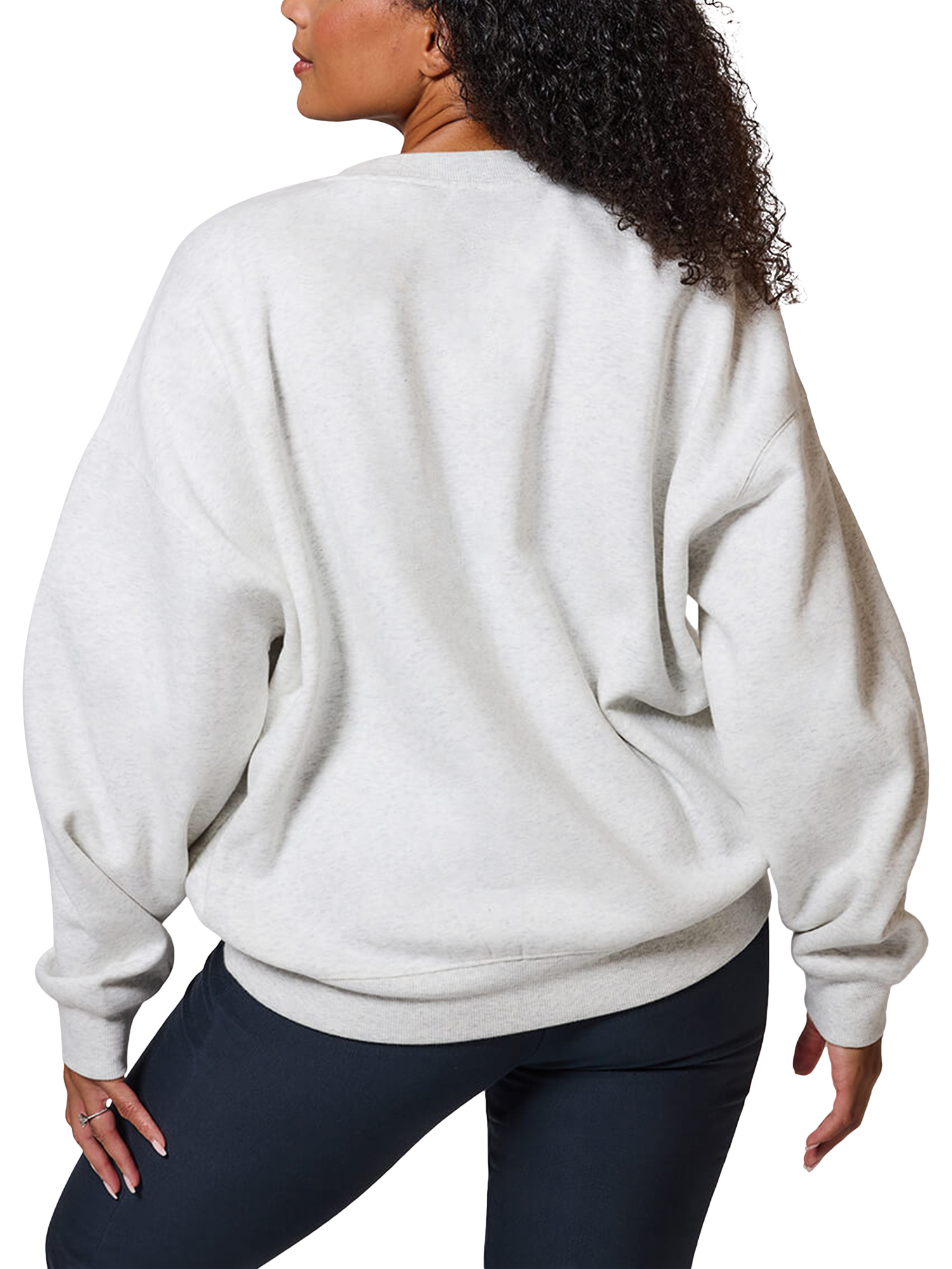 Product image 2 of 5, which shows Lovall Logo Oversized Sweatshirt, Light Grey Marl, 6