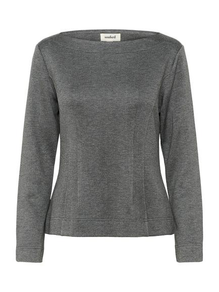 Soaked In Luxury Marigold Boat Neck Jumper, Mid Grey, Mid Grey