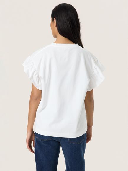 Soaked In Luxury Jina Flared Sleeve Cotton T-Shirt, Broken White - view 2, Broken White