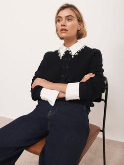 Mint Velvet Double Button Long Sleeve Cardigan, Navy, Navy