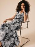 Mint Velvet Abstract Print V-Neck Midi Dress