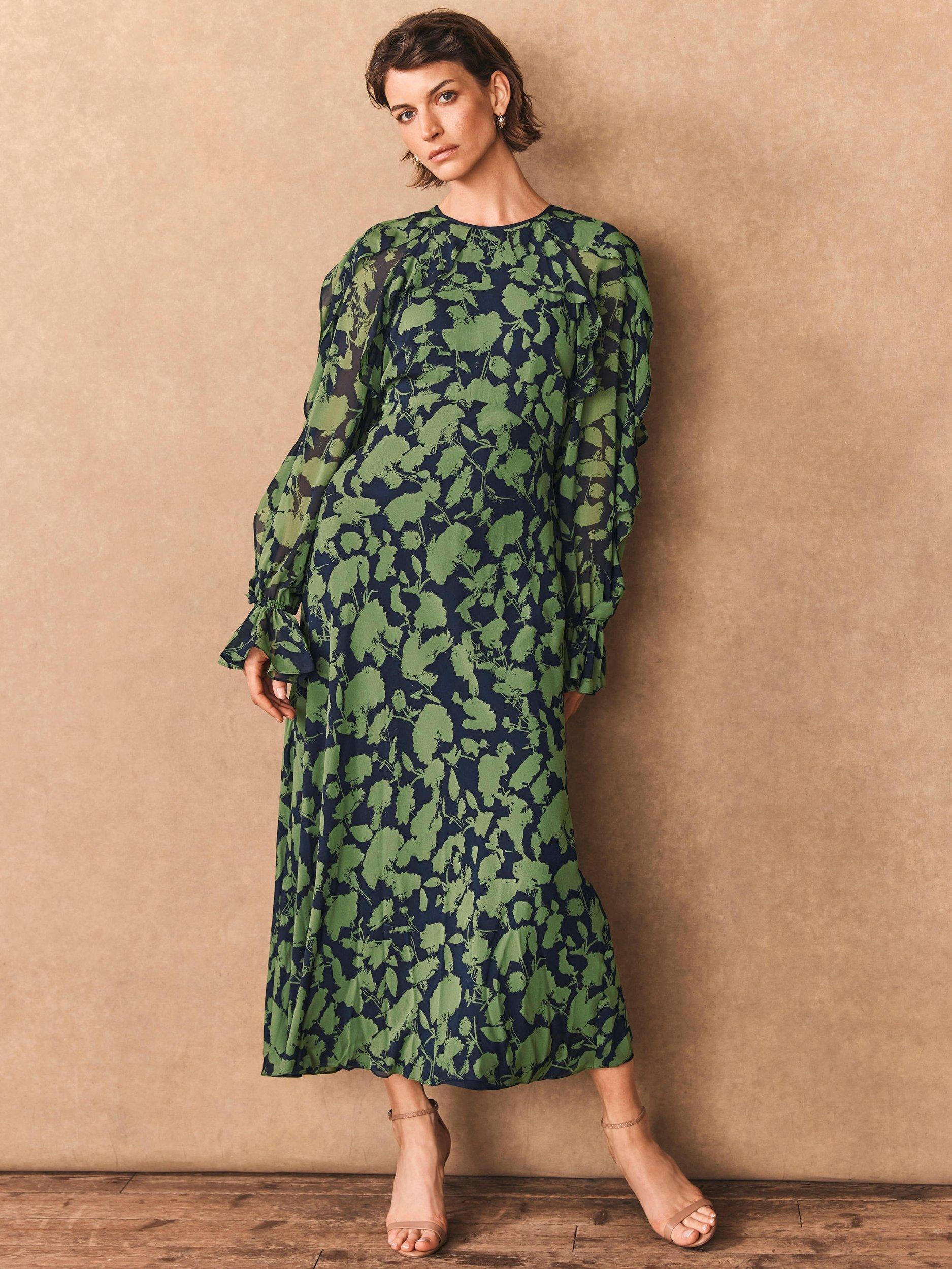 Product image 4 of 8, which shows Mint Velvet Open Back Floral Maxi Dress, Green/Multi, 6