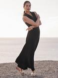 Mint Velvet Metallic Knit Midi Dress, Brown