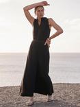 Mint Velvet Metallic Knit Midi Dress, Brown