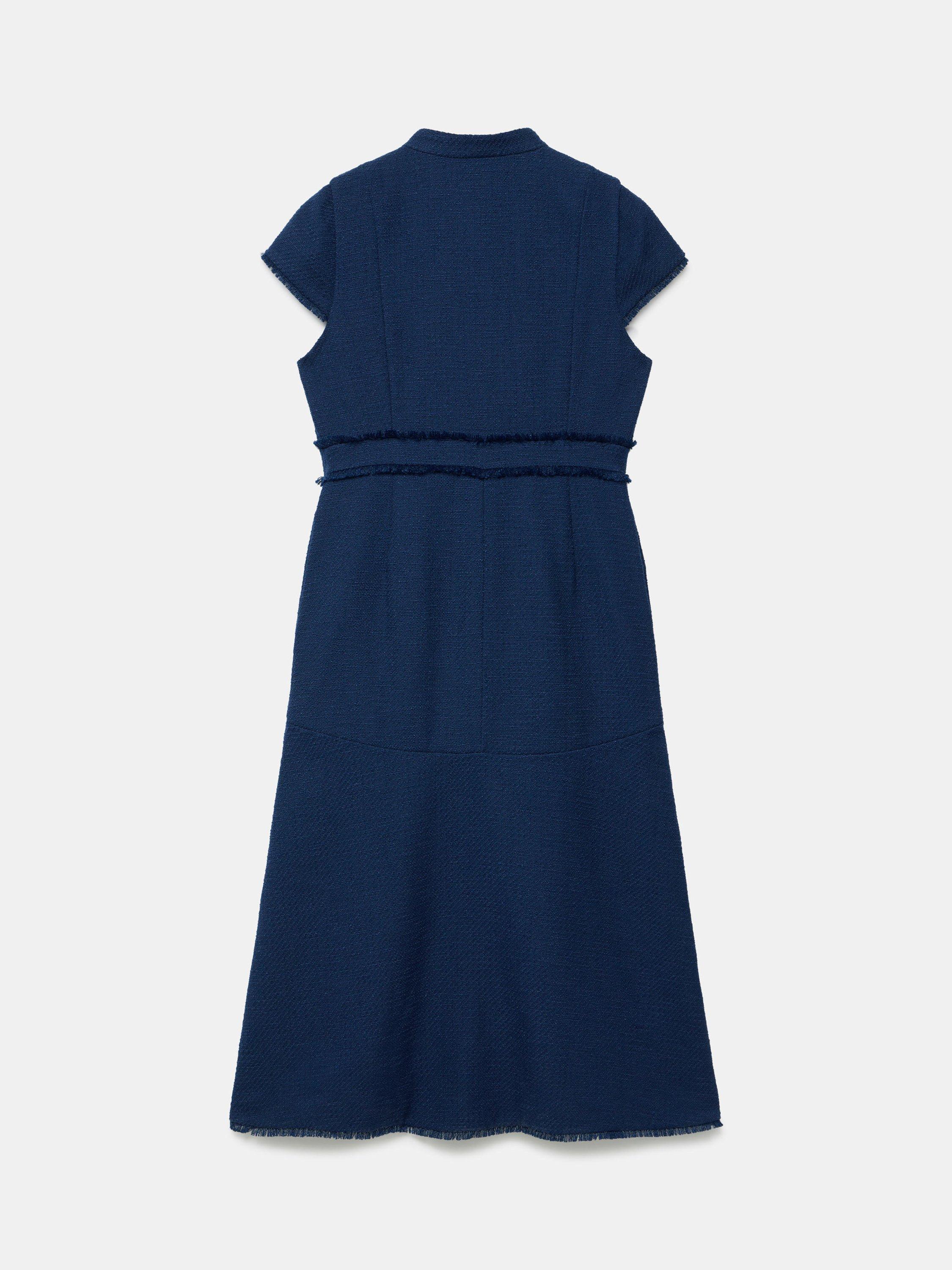 Product image 8 of 8, which shows Mint Velvet Boucle Midi Dress, Navy, 6