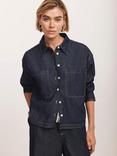 Mint Velvet Chest Pocket Denim Shirt, Navy