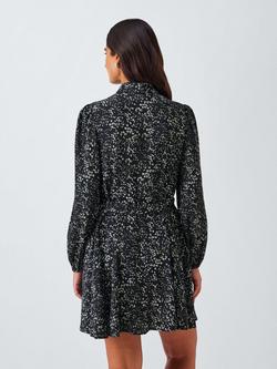 John Lewis Speckled Spot Mini Shirt Dress, Black/Multi - view 2, Black/Multi