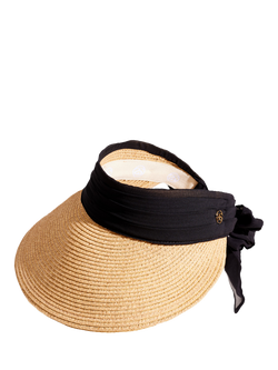 Seaspray Charlotte Straw Visor, Tan/Black