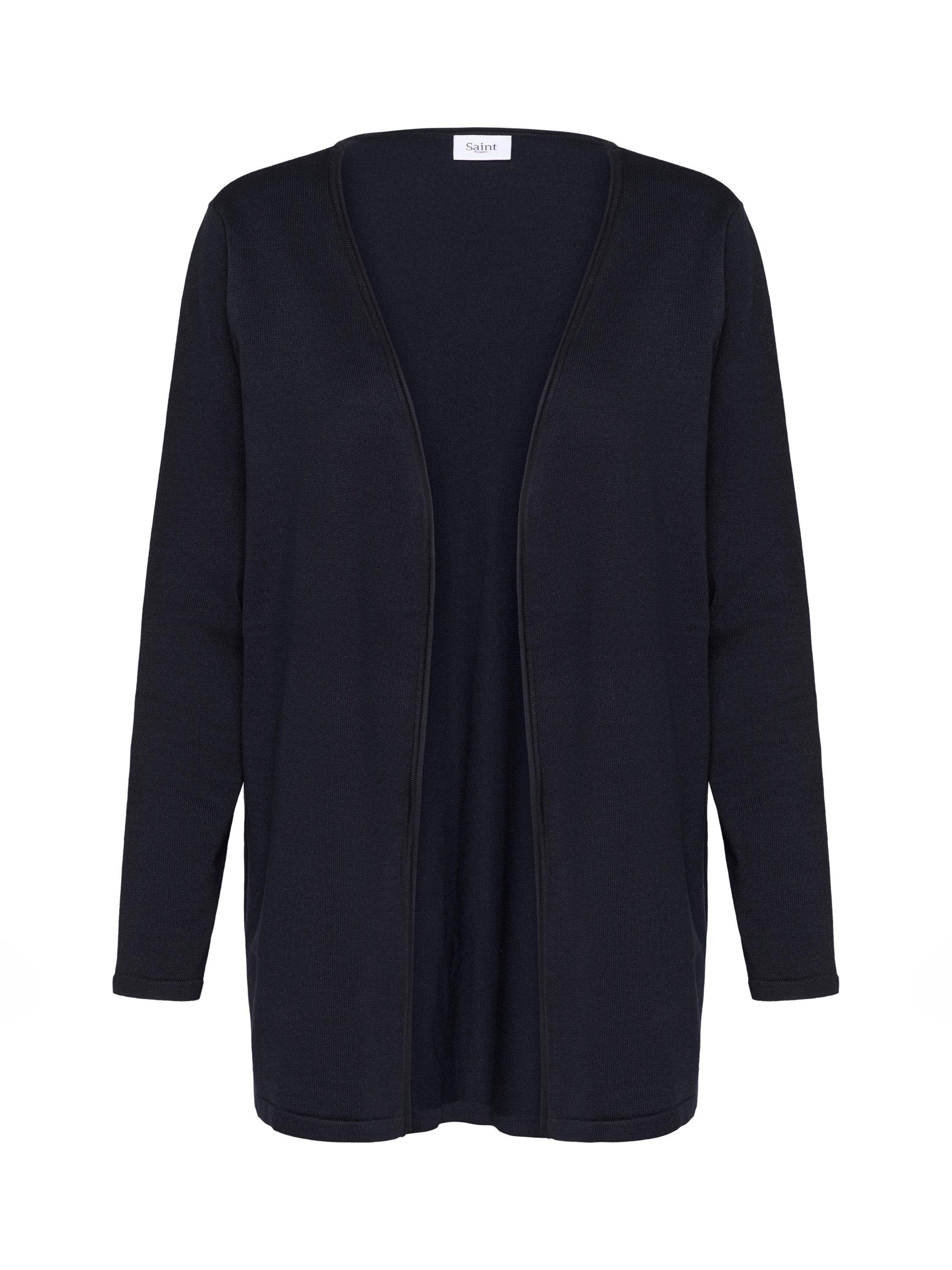Product image 5 of 6, which shows Saint Tropez KilaSZ Open Mid Crop Cardigan, Navy Blue, L
