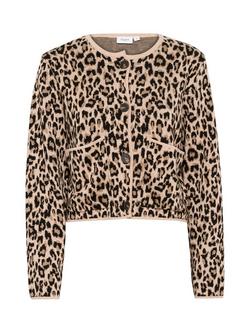 Saint Tropez LydiaSZ Leopard Print Cotton Blend Cardigan, Multi