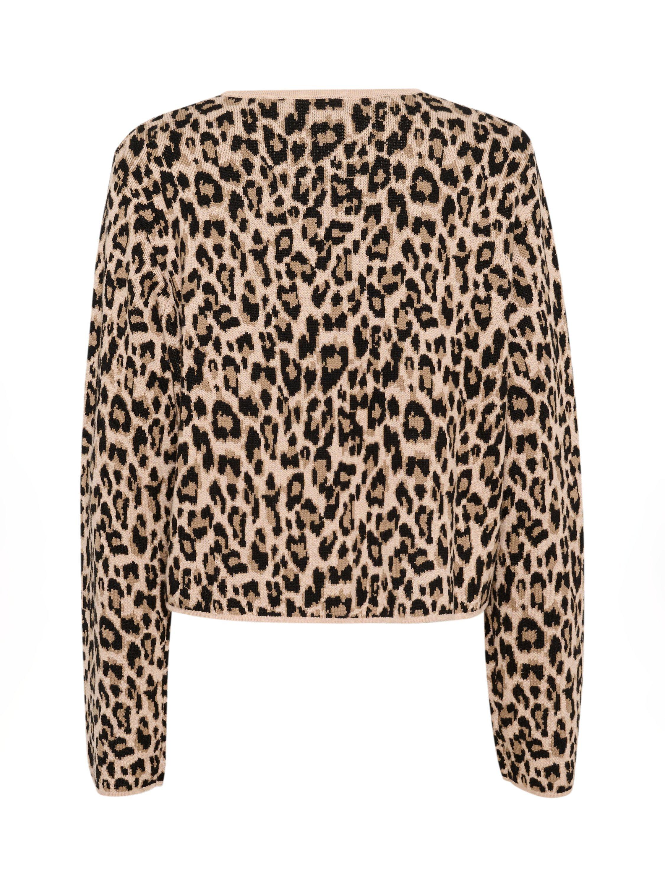 Product image 2 of 2, which shows Saint Tropez LydiaSZ Leopard Print Cotton Blend Cardigan, Multi, S