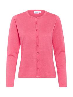 Saint Tropez MilaSZ Round Neck Cardigan, Mid Pink
