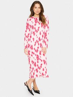 Saint Tropez MuniSZ Floral Round Neck Midi Dress, Pink/Multi