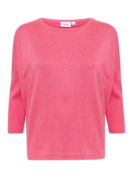 Saint Tropez MilaSZ Round Neck Pullover Jumper, Mid Pink