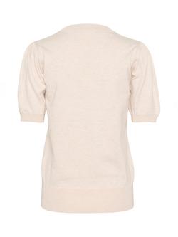 Saint Tropez MilaSZ Short Sleeve Crew Neck Pullover Jumper - view 2, Natural Beige