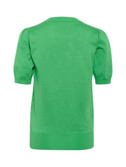 Saint Tropez MilaSZ Short Sleeve Crew Neck Pullover Jumper - view 2, Mid Green