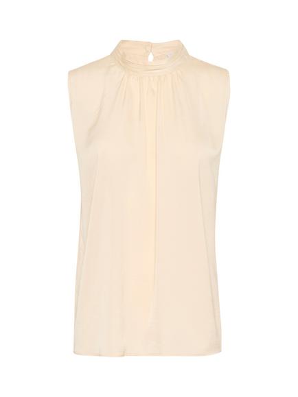 Saint Tropez AileenSZ High Neck Sleeveless Top, Natural Cream