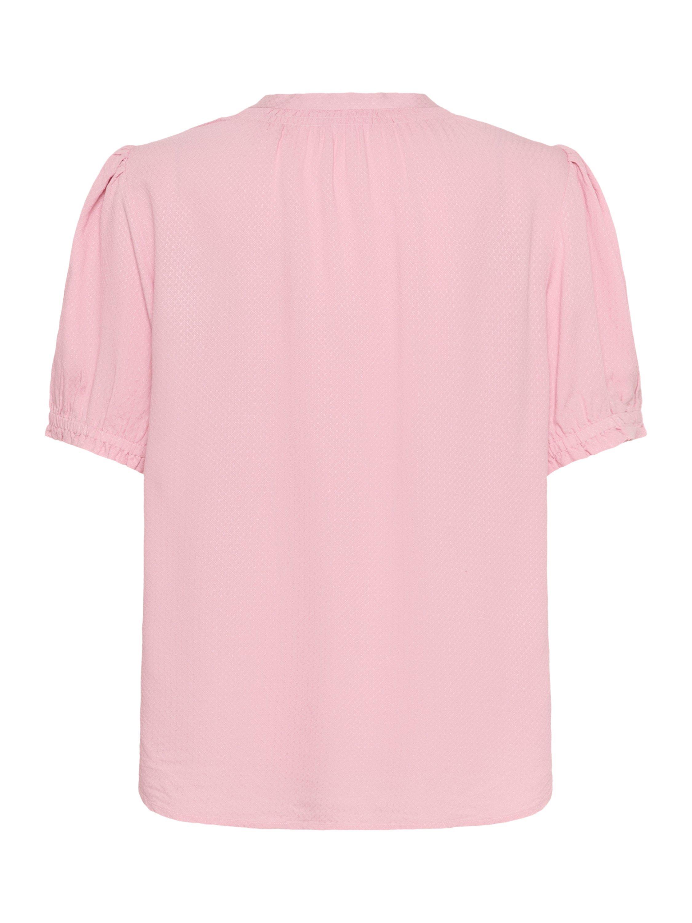 Product image 2 of 2, which shows Saint Tropez BrittaSZ Short Sleeve V-Neck Blouse, Mid Pink, L