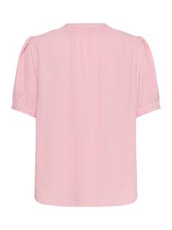 Saint Tropez BrittaSZ Short Sleeve V-Neck Blouse - view 2, Mid Pink