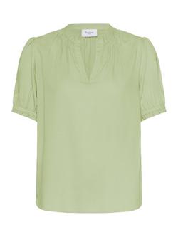 Saint Tropez BrittaSZ Short Sleeve V-Neck Blouse, Mid Green