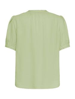 Saint Tropez BrittaSZ Short Sleeve V-Neck Blouse - view 2, Mid Green