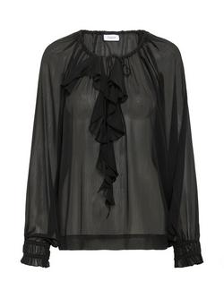 Saint Tropez LazieSZ Tie Neck Blouse, Black