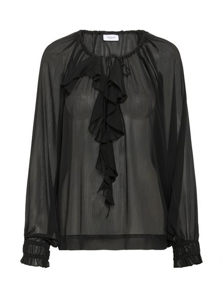 Saint Tropez LazieSZ Tie Neck Blouse, Black