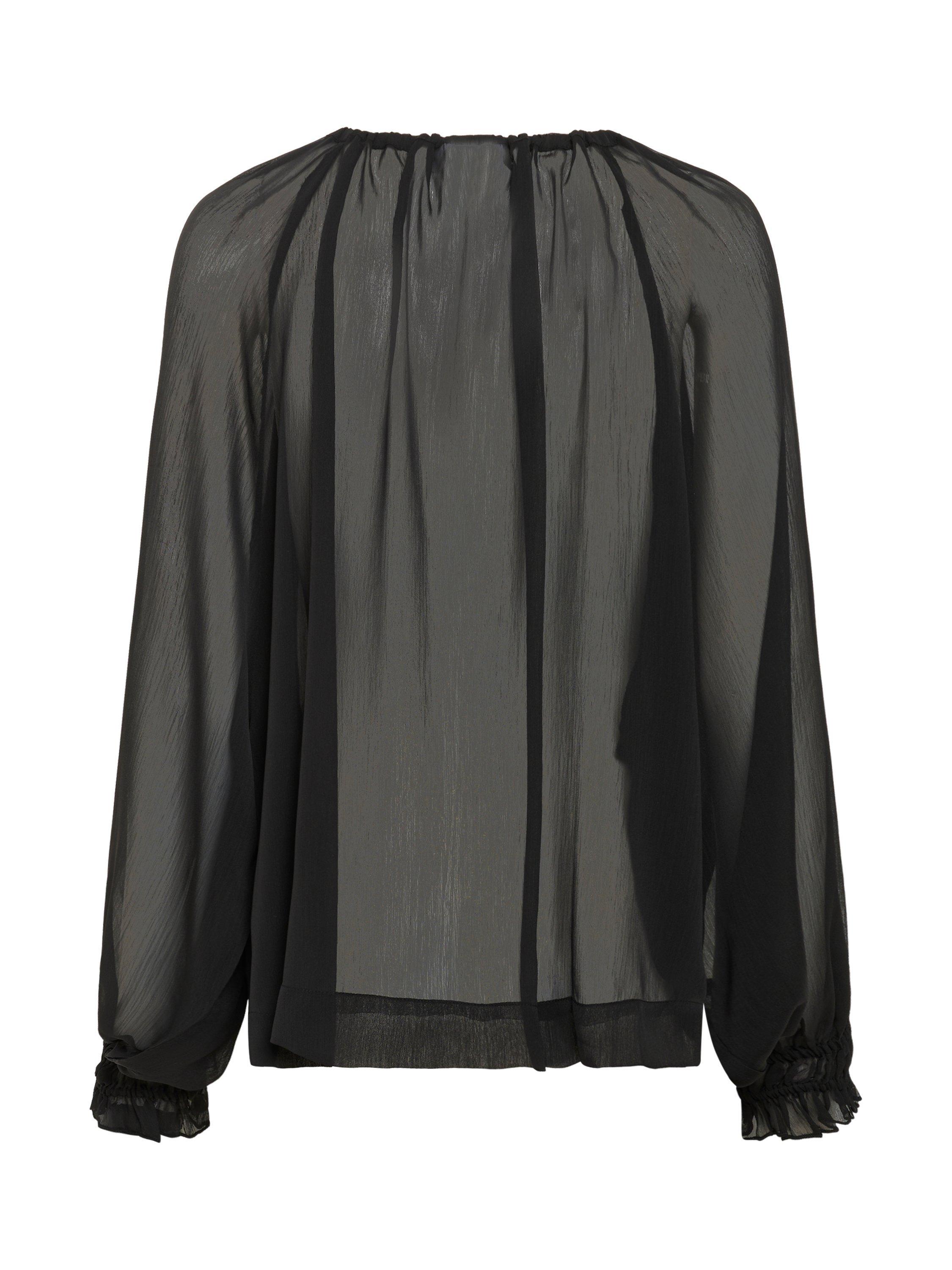 Product image 2 of 2, which shows Saint Tropez LazieSZ Tie Neck Blouse, Black, S