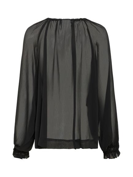Saint Tropez LazieSZ Tie Neck Blouse - view 2, Black