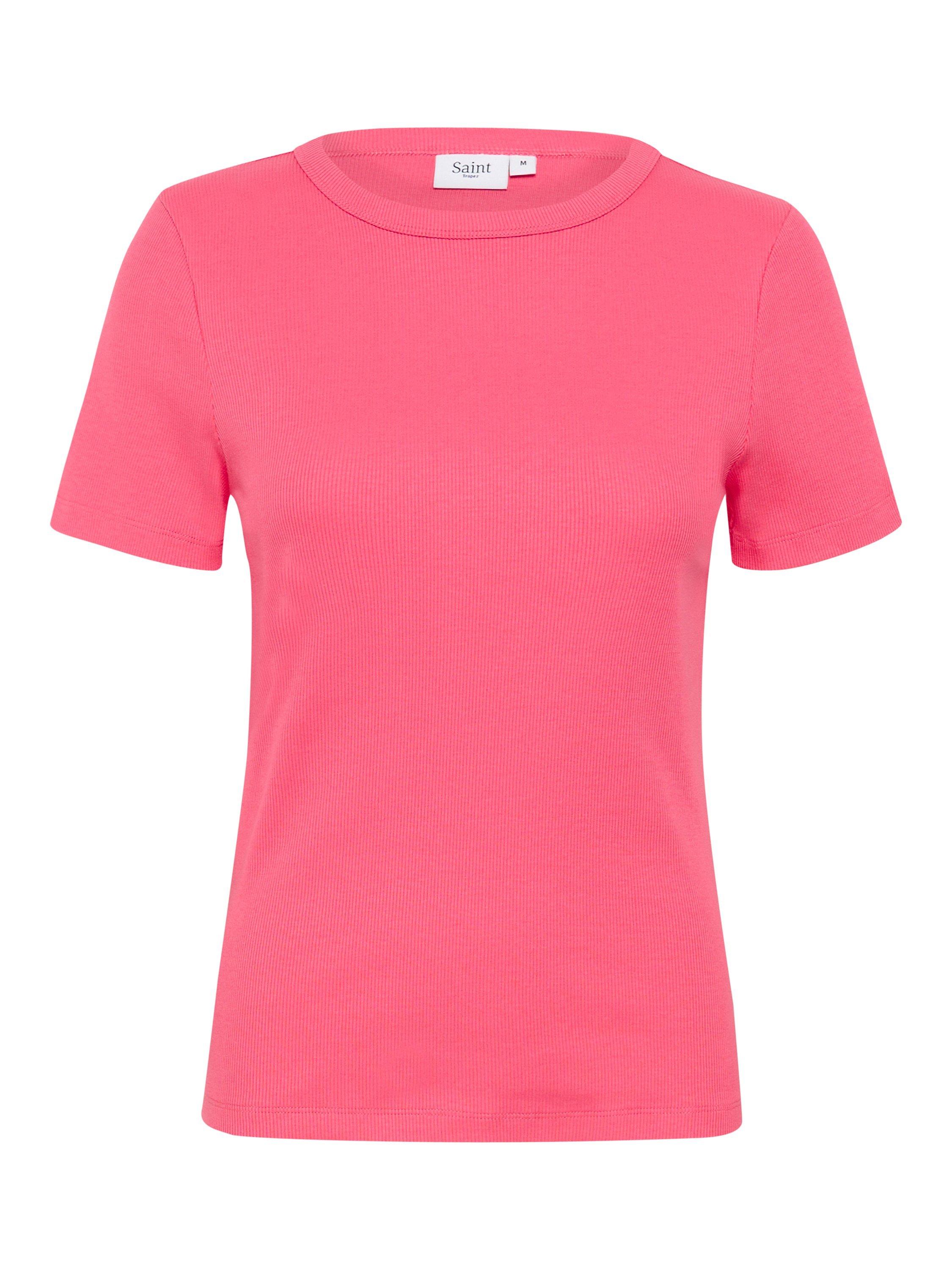 Product image 1 of 2, which shows Saint Tropez AsterSZ Cotton Blend Round Neck T-Shirt, Mid Pink, L