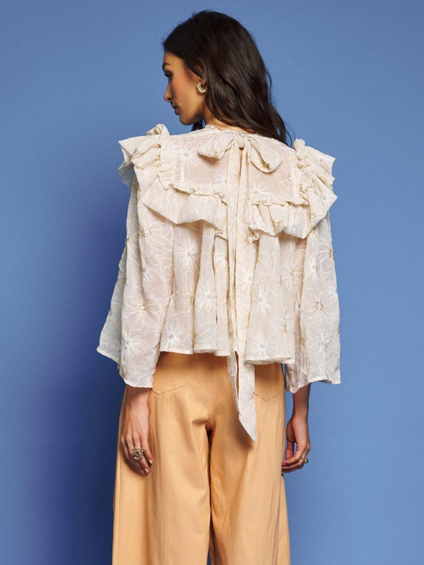 Product image 4 of 6, which shows Sister Jane Fay Embroidered Blouse, Cream, 6