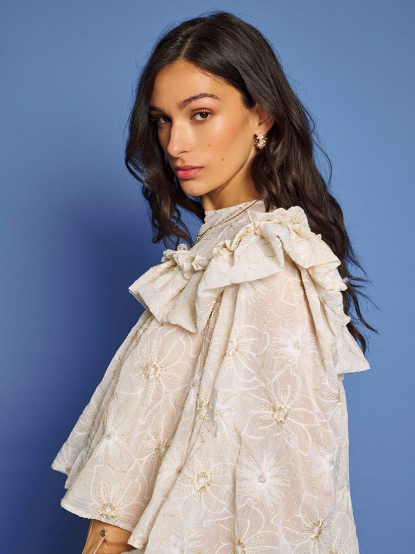 Product image 5 of 6, which shows Sister Jane Fay Embroidered Blouse, Cream, 6