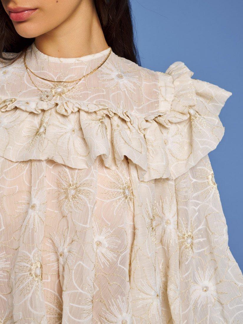 Product image 6 of 6, which shows Sister Jane Fay Embroidered Blouse, Cream, 6