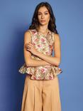 Sister Jane Forest Jacquard Floral Top, Green/Multi