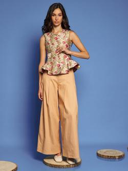 Sister Jane Forest Jacquard Floral Top, Green/Multi - view 2, Green/Multi