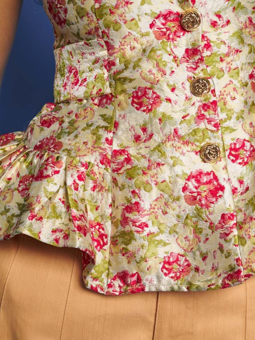 Product image 6 of 6, which shows Sister Jane Forest Jacquard Floral Top, Green/Multi, 6