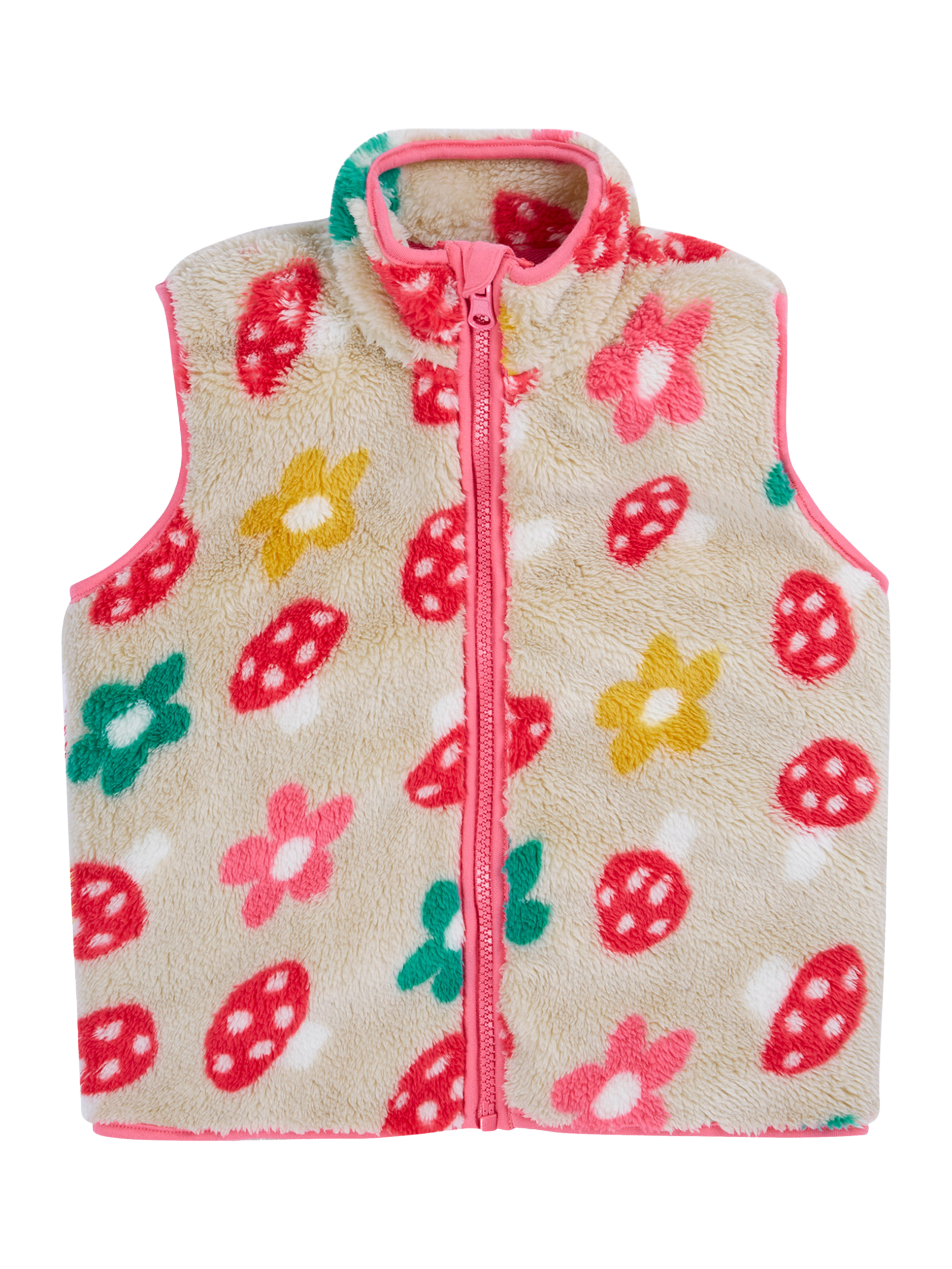 Product image 6 of 9, which shows Frugi Kids' Rambler 3-in-1 Hooded Coat, Dragon/Mushroomfield, 1-2 years